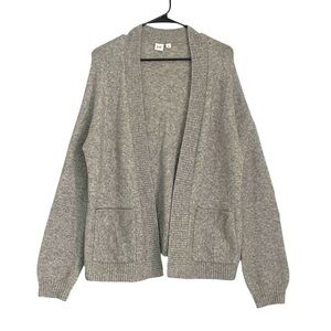 Gap Gray Open-Front Wool Alpaca Blend Cardigan Sweater